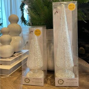 Pier 1 Glass Lighted Christmas Trees